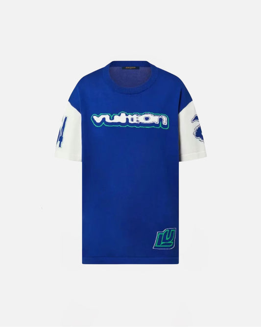 T-shirt de luxe - bleu/blanc